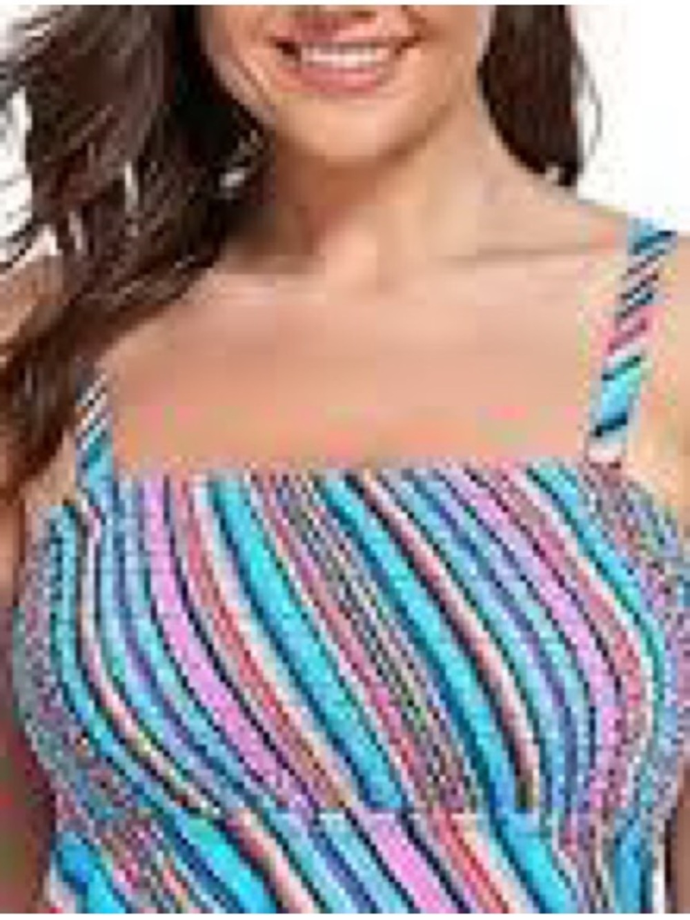 Striped Multicolor One-Piece Swimsuit - Blue & Pink